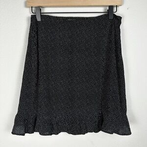 Abercrombie & Fitch Black Polka Dot Skirt Small A-Line Mini Casual Minimalist